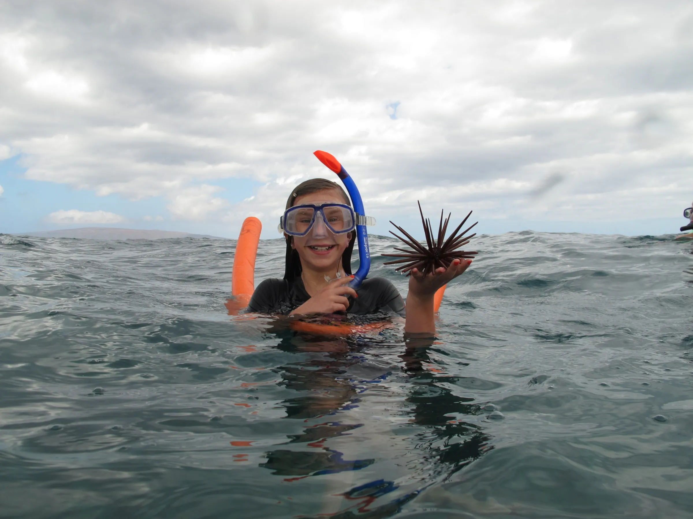 a person swimming in the water