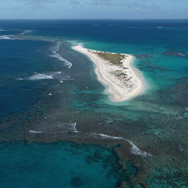 an island in the middle of a body of water